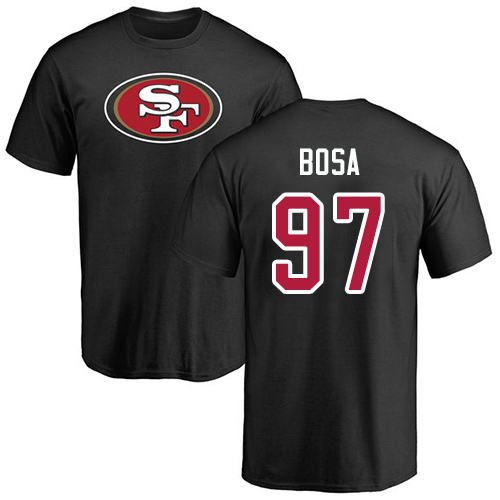 Men San Francisco 49ers Black Nick Bosa Name and Number Logo #97 NFL T Shirt